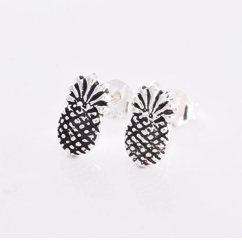 Pineapple Silver Ear Studs