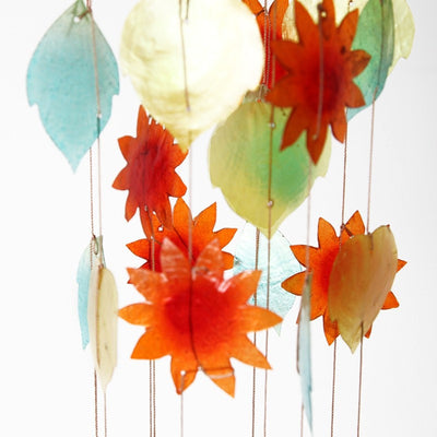 Hearts & Flowers Coloured Shell Hanging Mobile