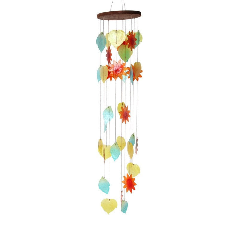 Hearts & Flowers Coloured Shell Hanging Mobile