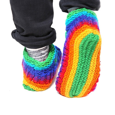 Rainbow Wool Slippers