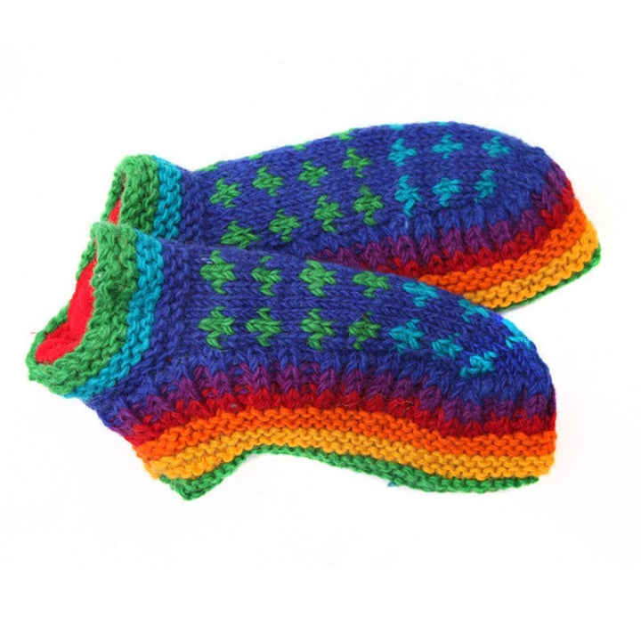 Rainbow Wool Slipper Boots