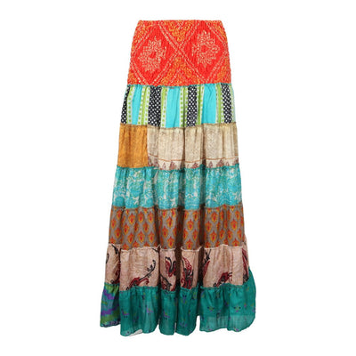 Recycled Sari Tiered Skirt