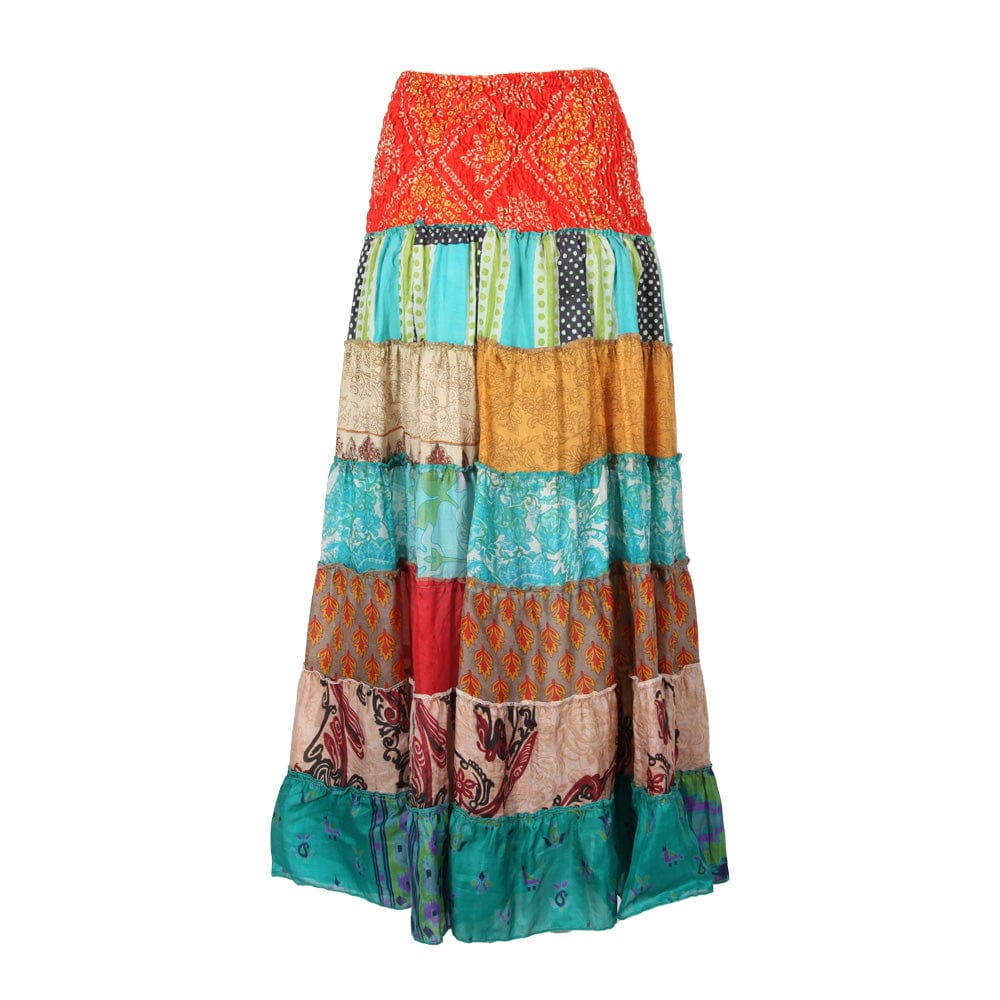 Recycled Sari Tiered Skirt