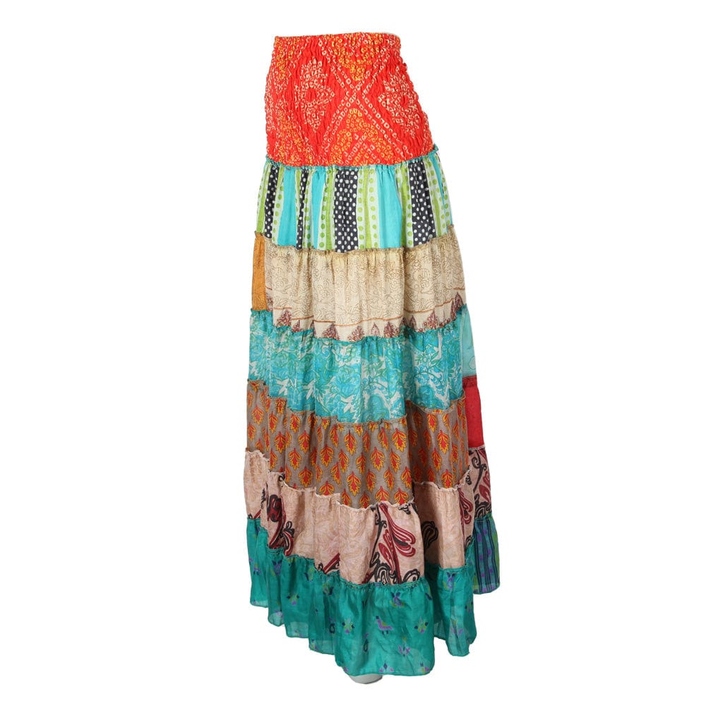 Recycled Sari Tiered Skirt