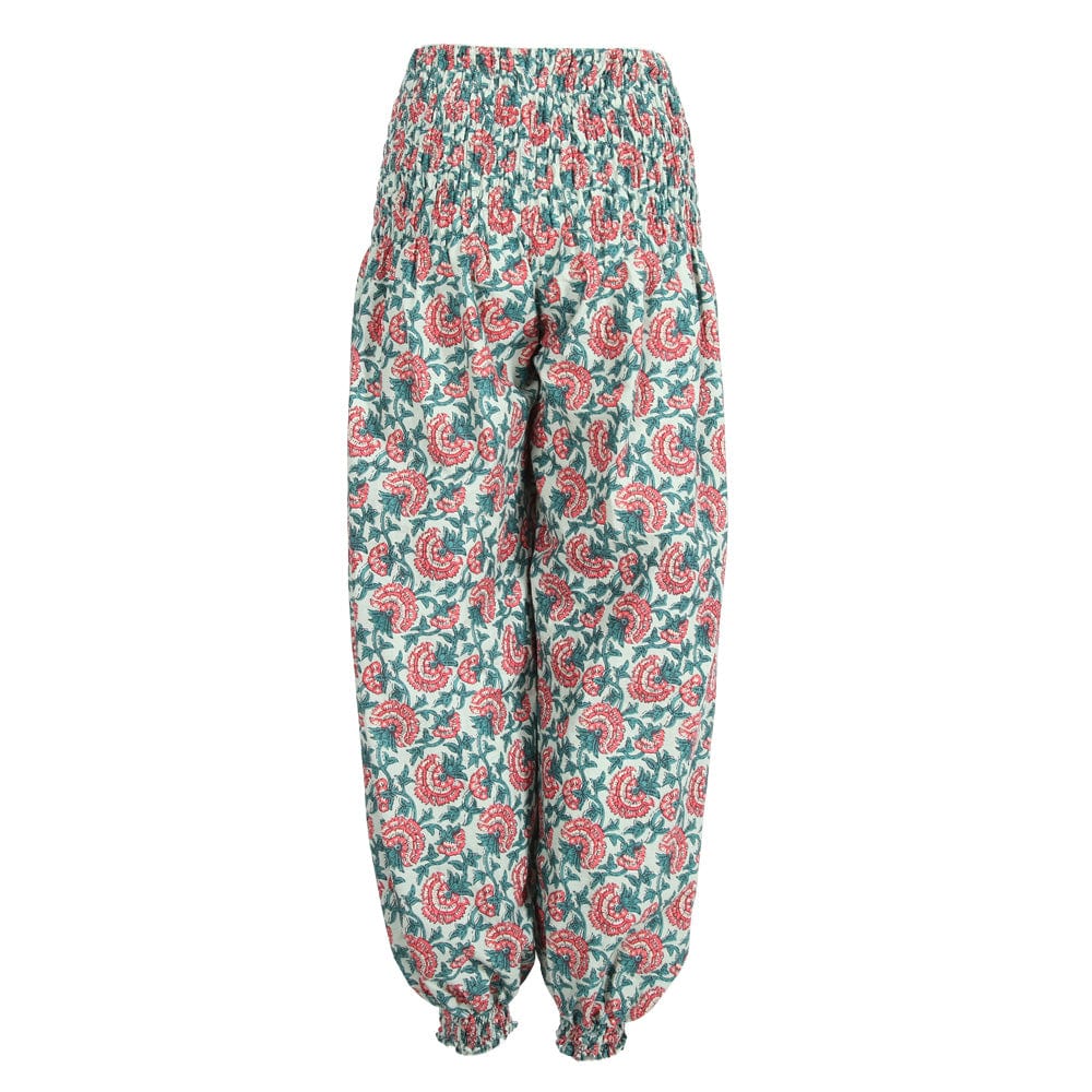 Printed Floral High Crotch Genie Pants..