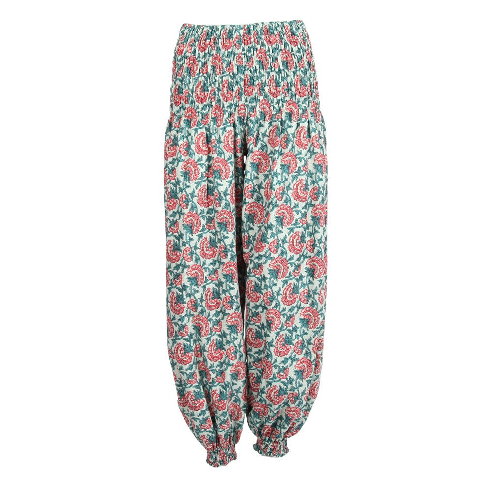 Printed Floral High Crotch Genie Pants..