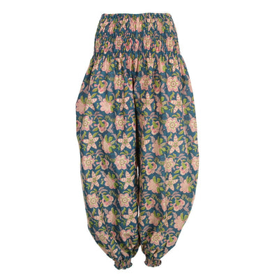 Printed Floral High Crotch Genie Pants..