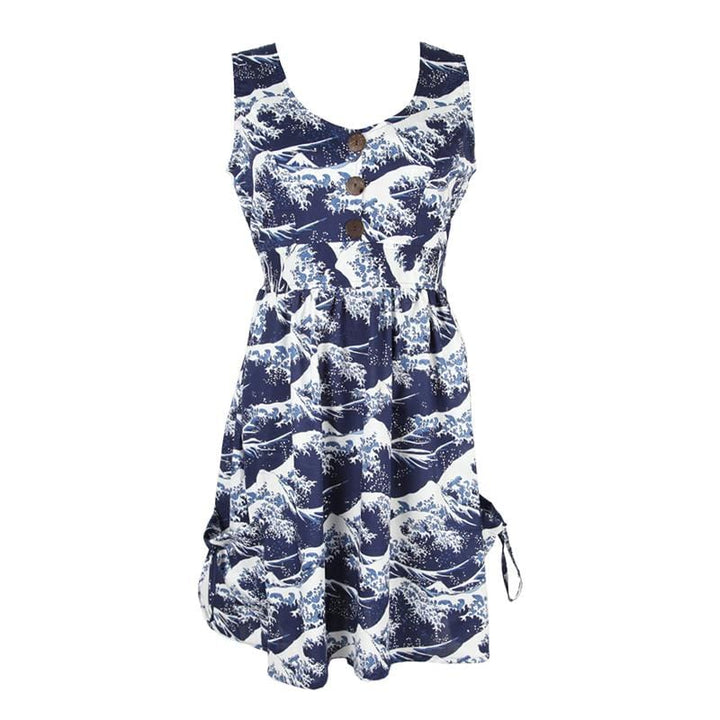 Ocean Wave Print Dress