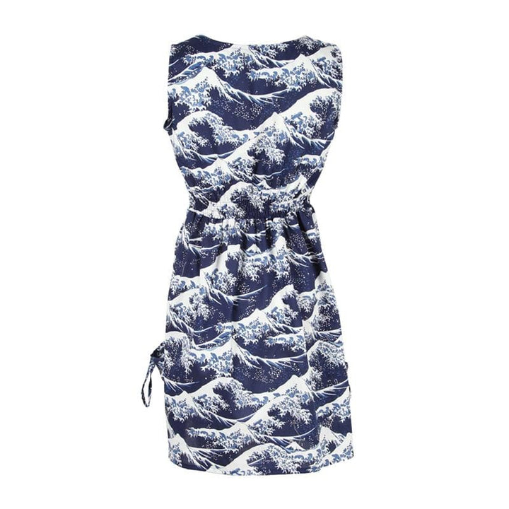 Ocean Wave Print Dress