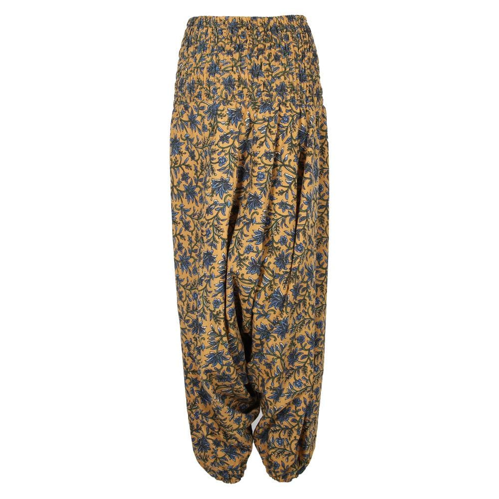 Low Crotch Floral Block Print Harems