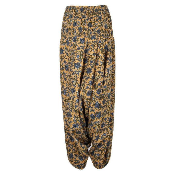 Low Crotch Floral Block Print Harems