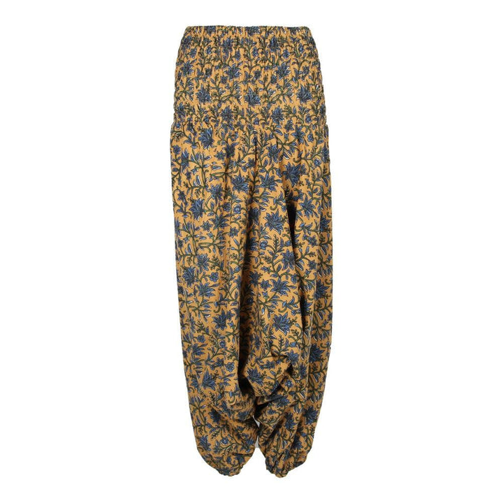 Low Crotch Floral Block Print Harems