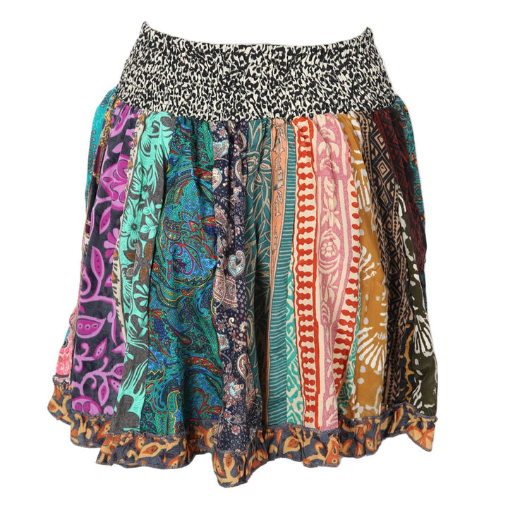 Recycled Sari Patchwork Mini Skirt..