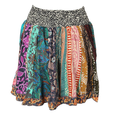 Recycled Sari Patchwork Mini Skirt..