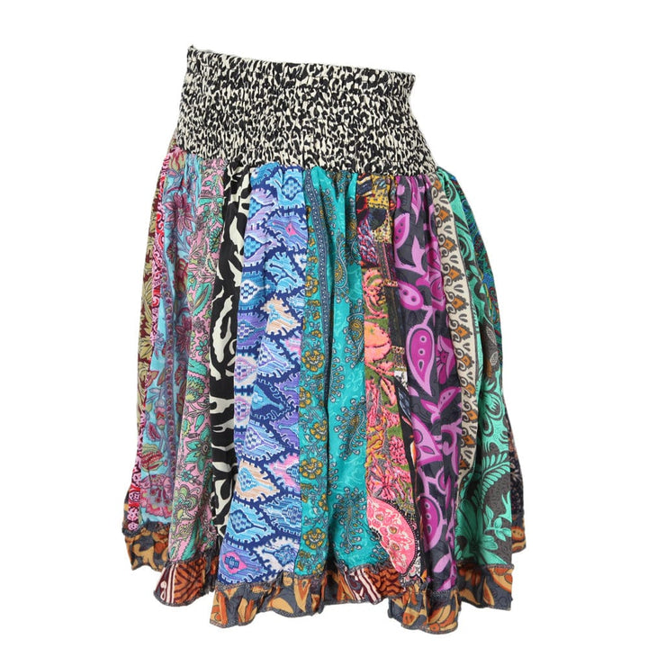 Recycled Sari Patchwork Mini Skirt..