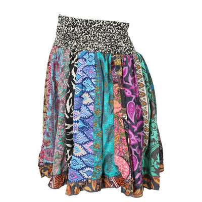 Recycled Sari Patchwork Mini Skirt..