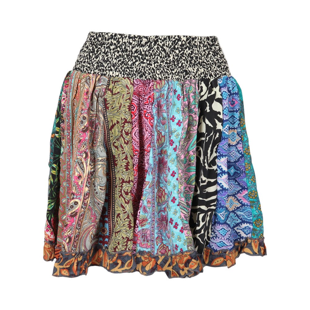Recycled Sari Patchwork Mini Skirt..