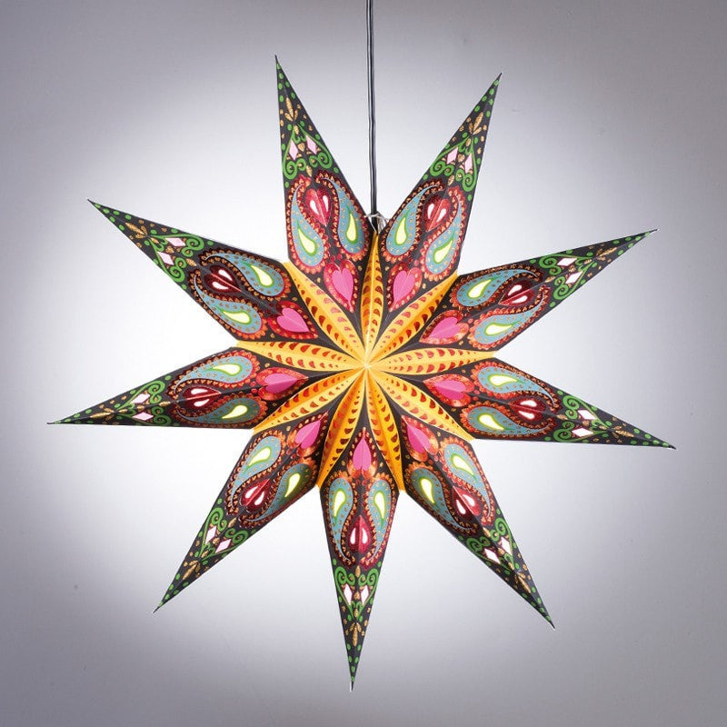 Green & Pink Paper Star Light Shade