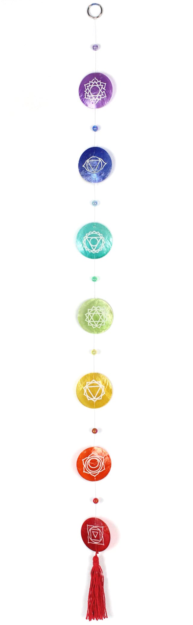 Capiz Shell String With Chakra Symbols
