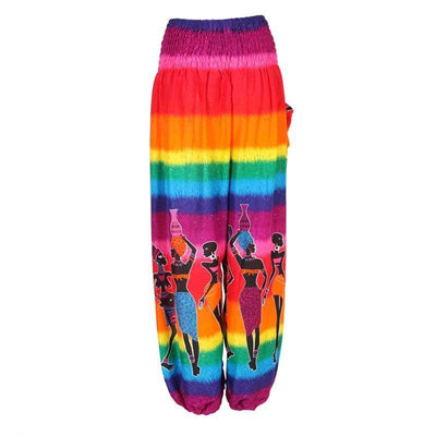 RAINBOW BUTTERFLY TRIPS HAREM TOUSERS