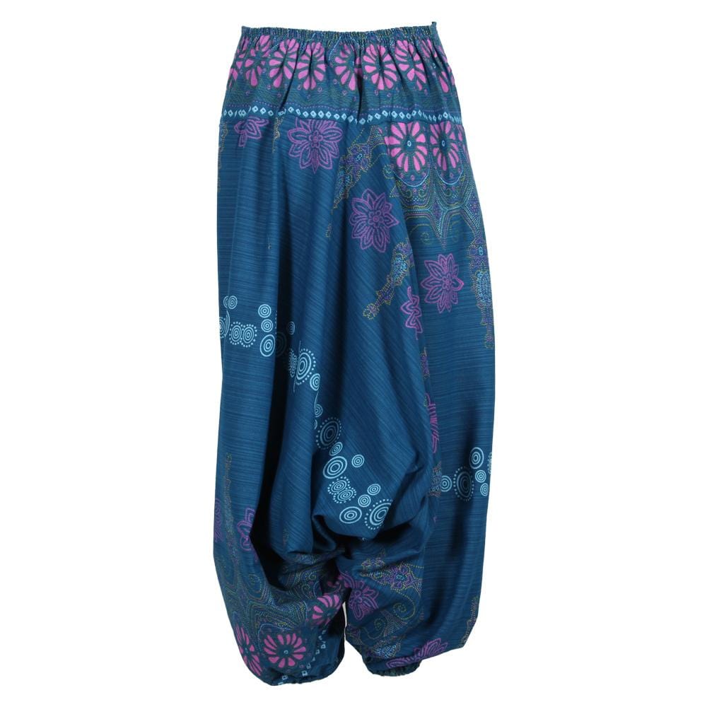 Woven Cotton & Screen Print Drop Harems