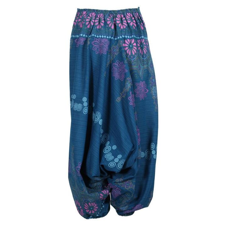 Woven Cotton & Screen Print Drop Harems