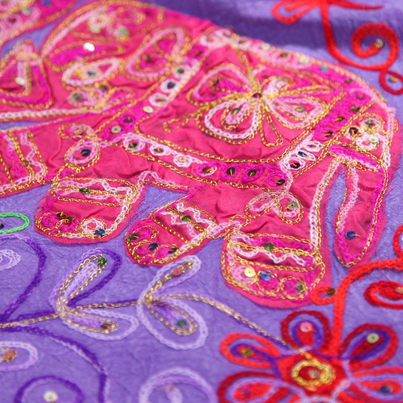 Single Embroidered Elephant Bed Spread