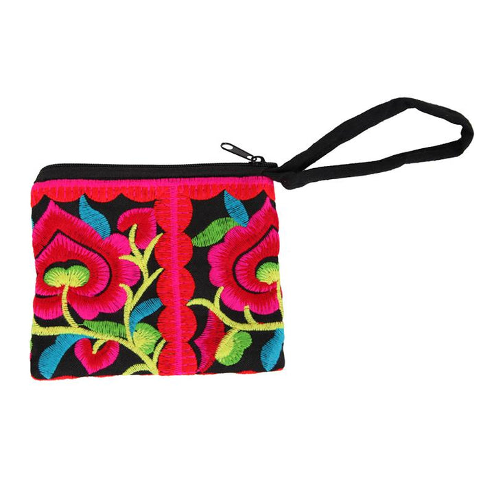 Flower Embroidered Thai Coin Purse