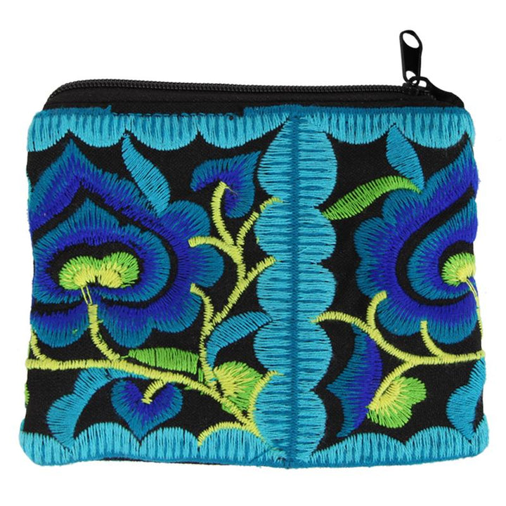 Flower Embroidered Thai Coin Purse