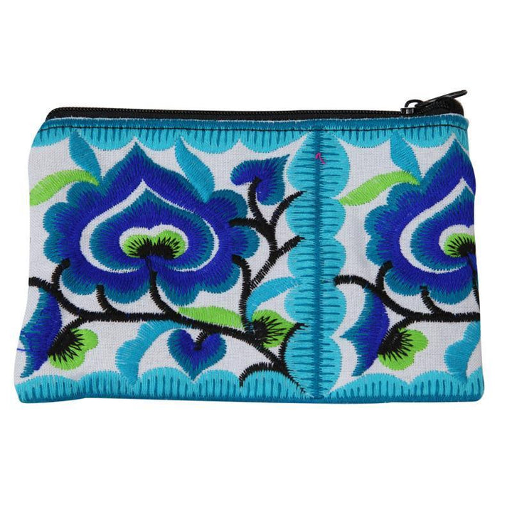 Flower Embroidered Thai Coin Purse