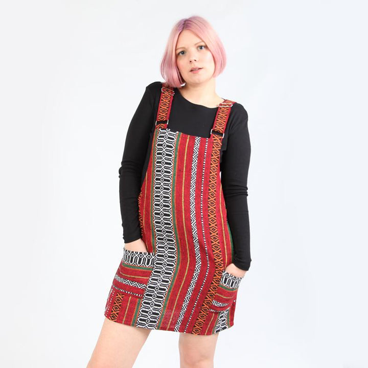Woven Dungaree Dress