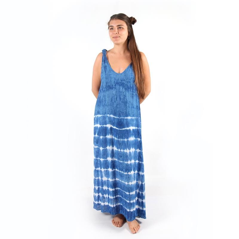 Shibori Indigo Tie Dye Maxi Dress