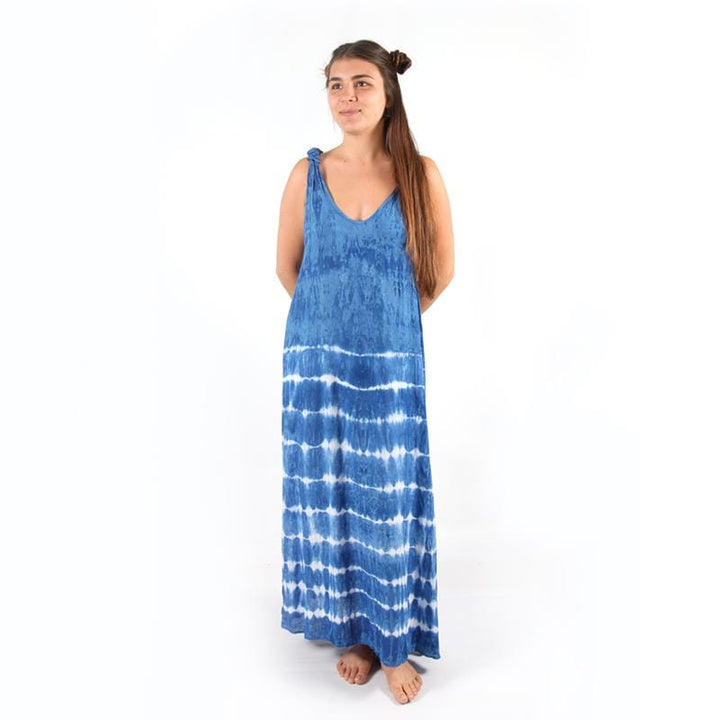 Shibori Indigo Tie Dye Maxi Dress
