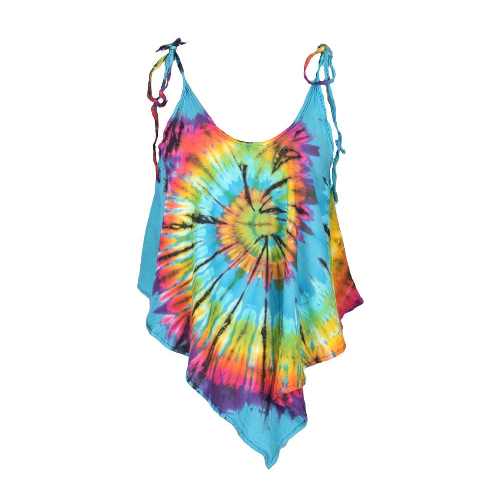 Pointed Hem Tie Strap Top