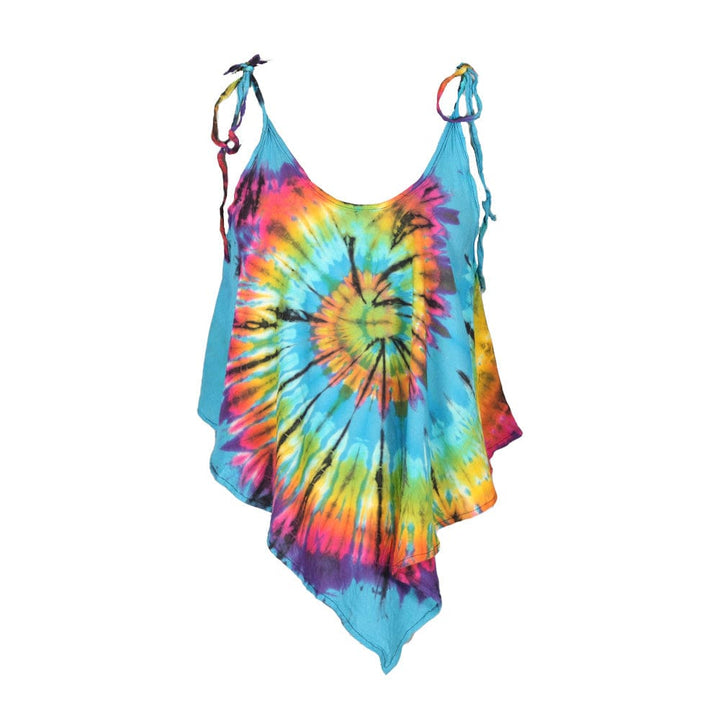 Pointed Hem Tie Strap Top