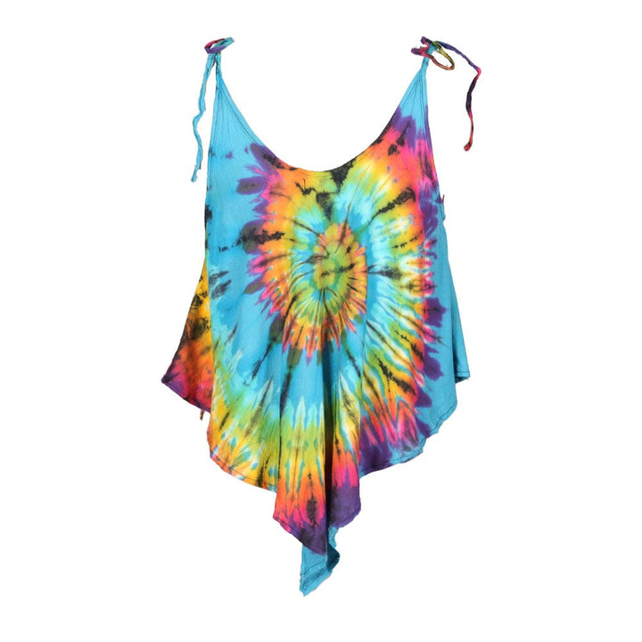 Pointed Hem Tie Strap Top