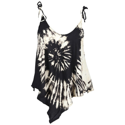Pointed Hem Tie Strap Top