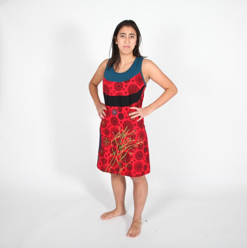 Embroidered Racerback Mini Dress