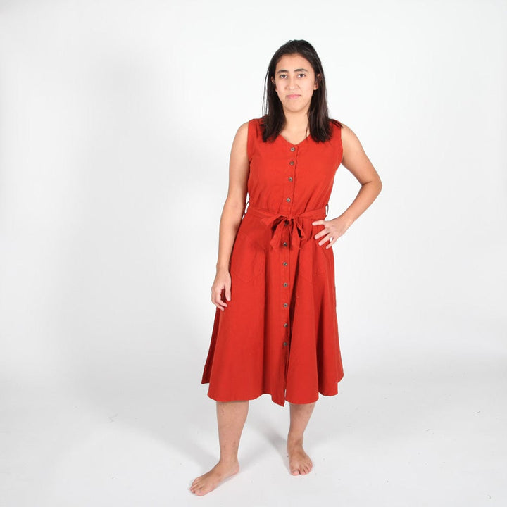 Button A-line Dress..