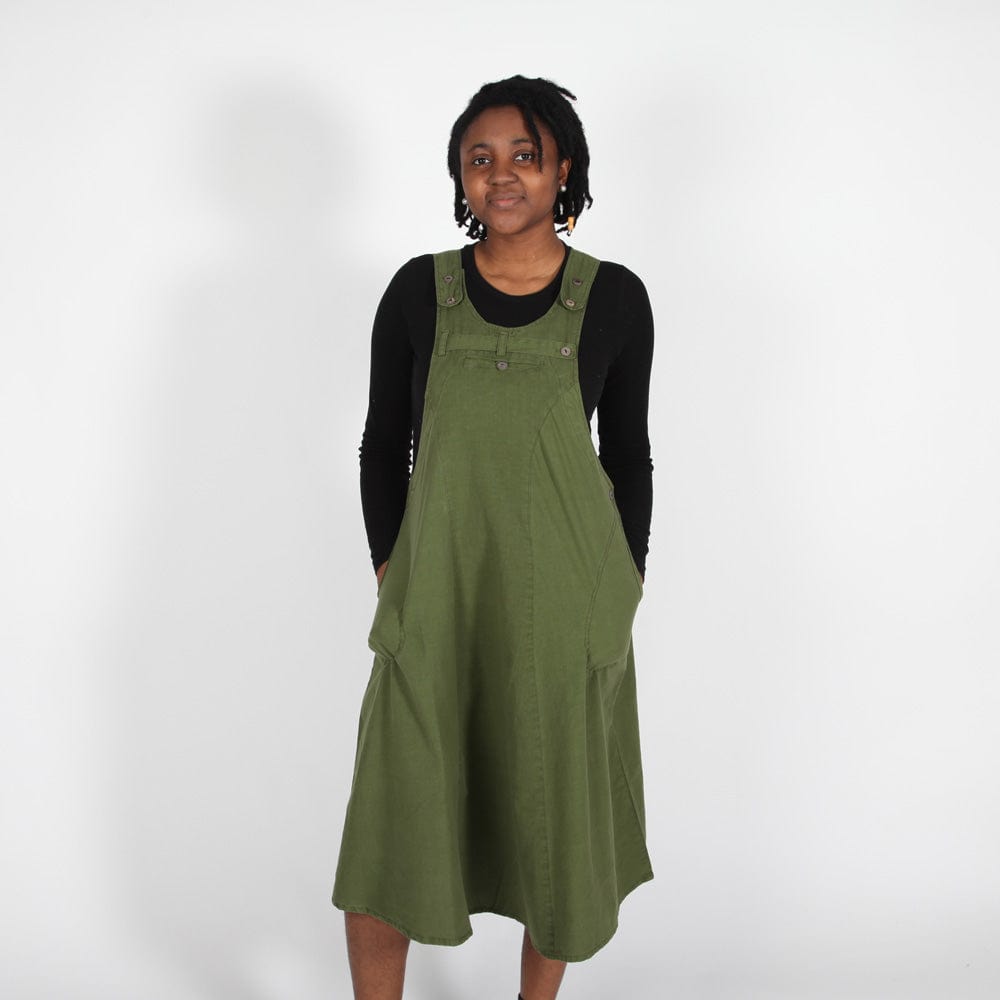 Ladies Dungarees Olive Green Dungaree Dress Long Dungarees Dress Ladies Dungarees Olive Green Dungaree Dress Long Dungarees Dress