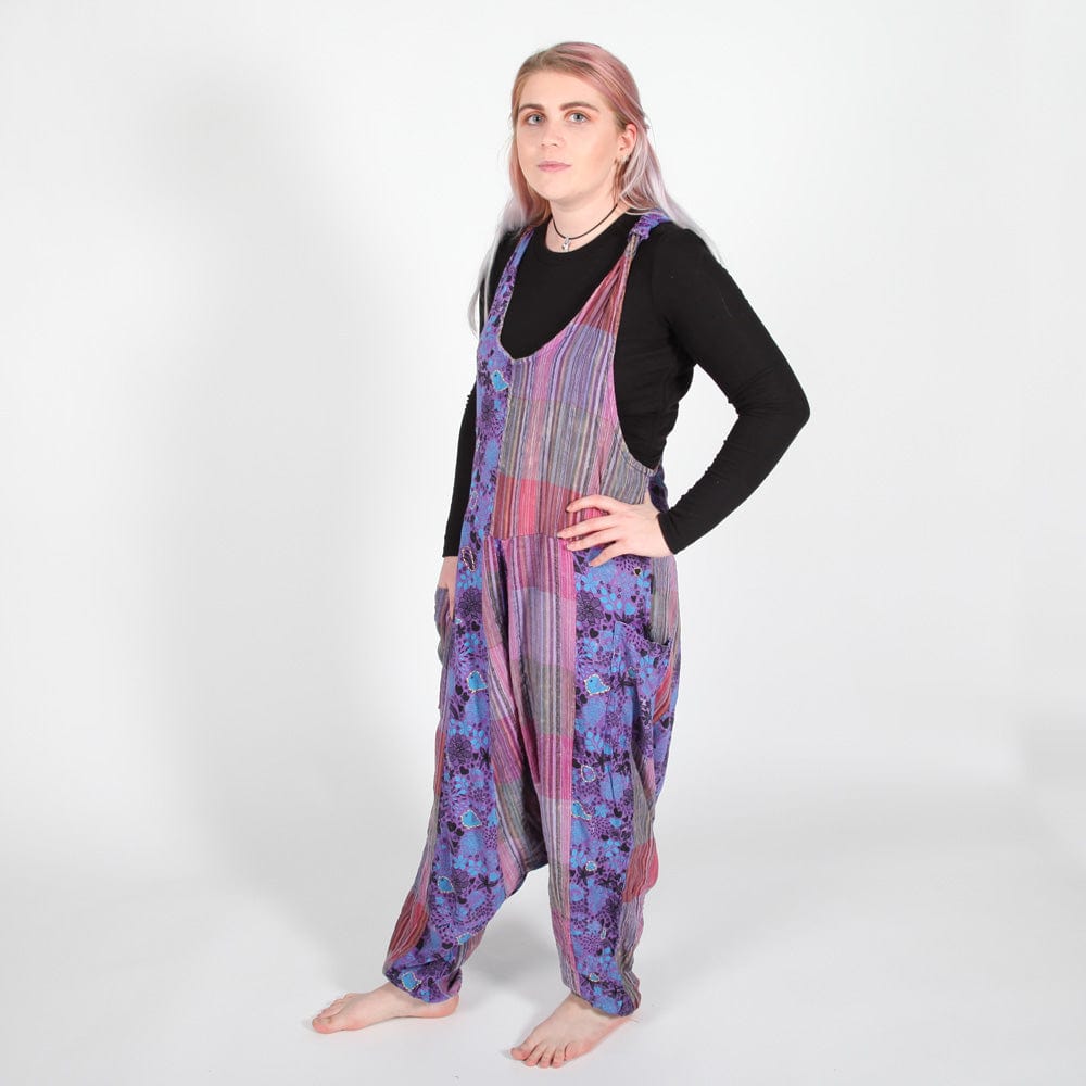 Purple Patchwork Dungarees