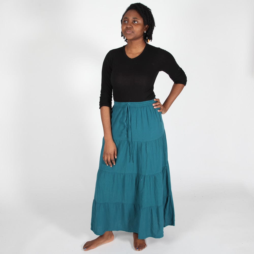 Bohemian Style Long Tiered Skirt