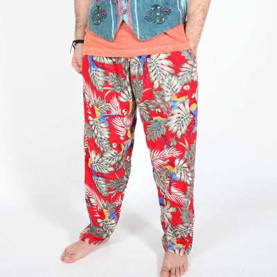 Men's Jungle & Parrot Print Trousers