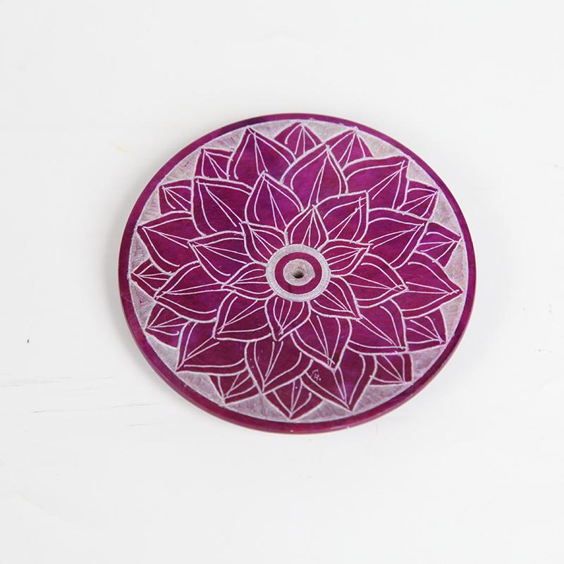 Hand Carved Soapstone Chakra Incense Plates..