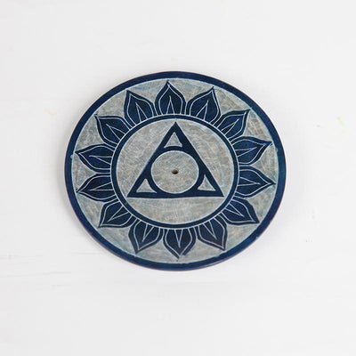 Hand Carved Soapstone Chakra Incense Plates..