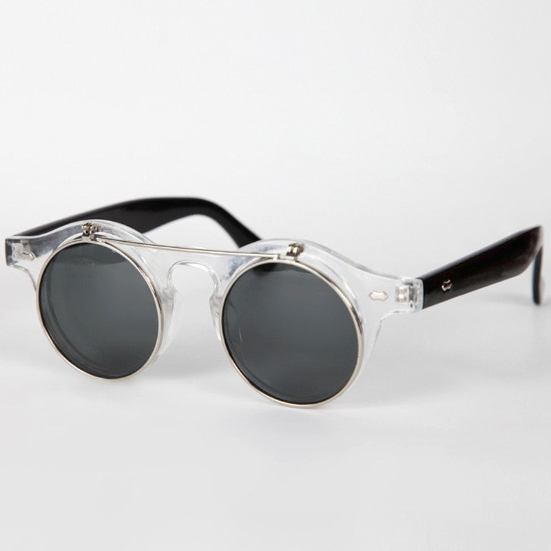 Flip-Up Small Round Sunglasses