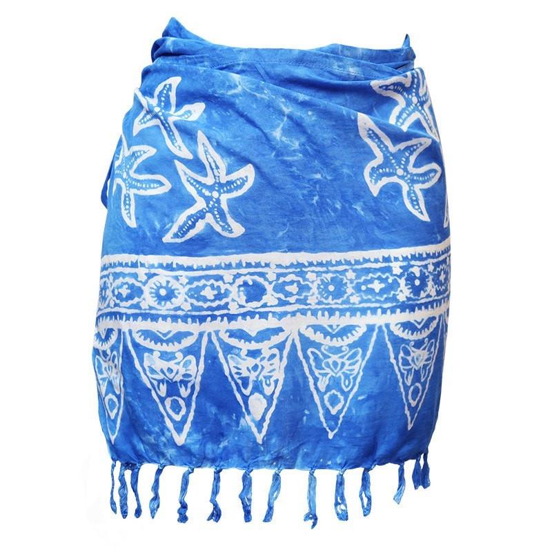 Mini Batik Beach Sarongs - Blue, back