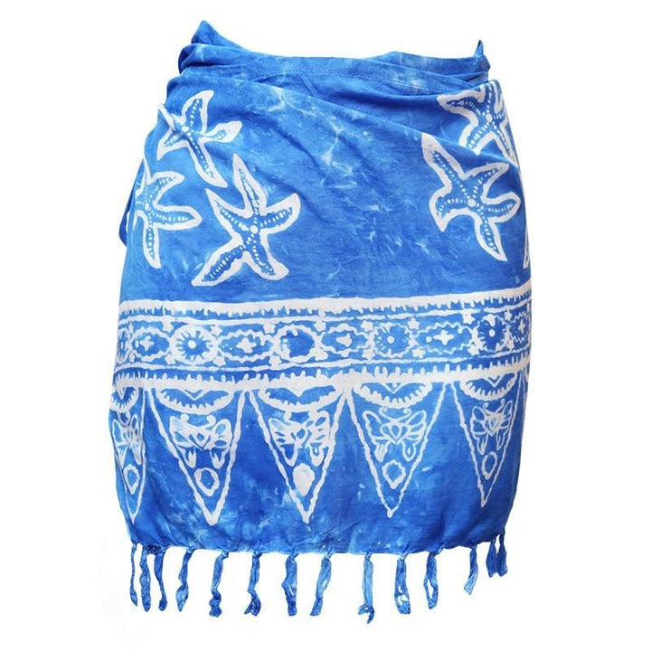 Mini Batik Beach Sarongs - Blue, back