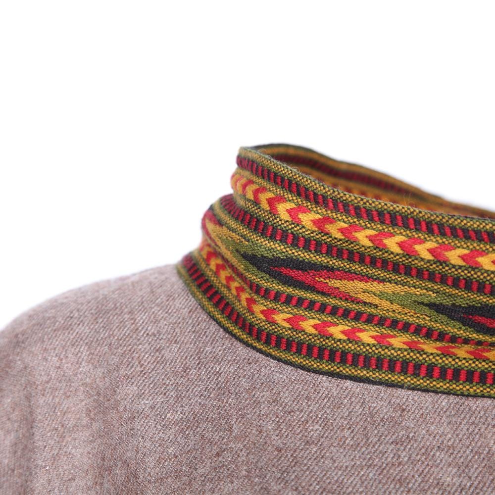High Neck Brushed Poncho