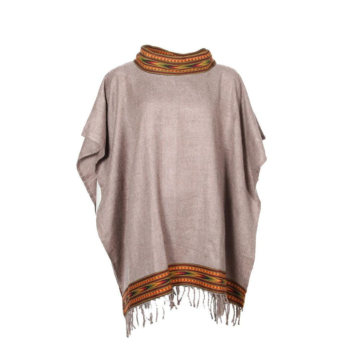 High Neck Brushed Poncho
